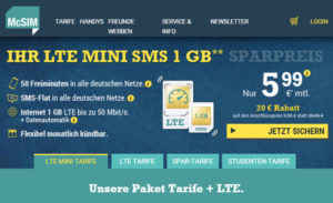 McSIM LTE Mini SMS 1 GB