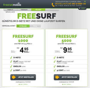 freeSURF 5000 Datenflat 5 GB