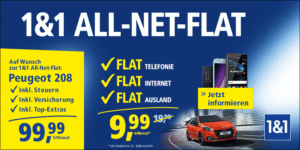 1und1 Allnet-Flat und Peugeot 208