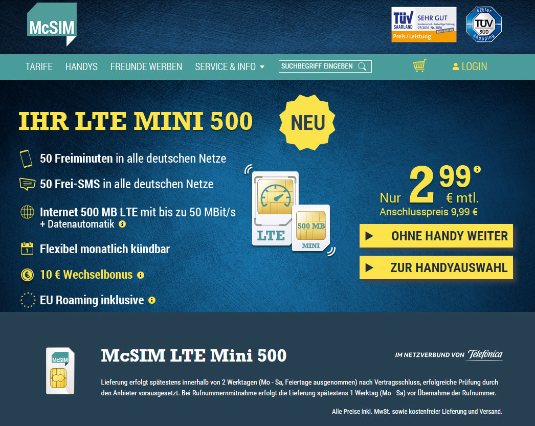 McSIM LTE Mini 500