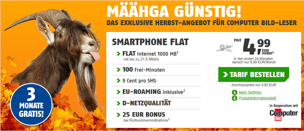 ComputerBILD-Aktion bei klarmobil